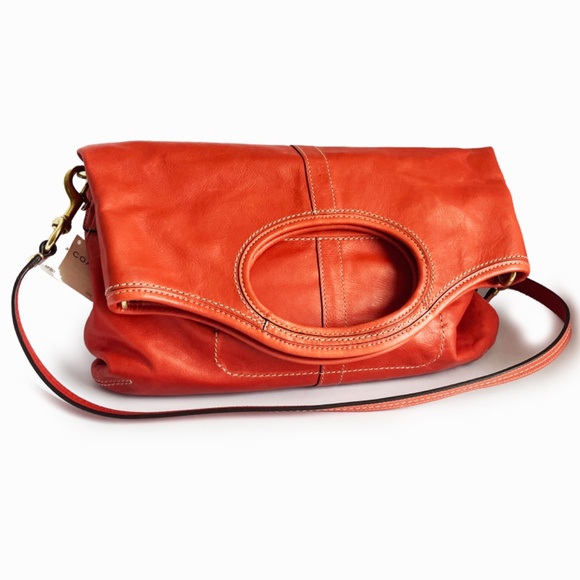 Coach Ergo Convertible Tote #12250 Burnt Orange NWT/NWD Tattersall Kiss Lock HTF - Picture 3 of 15